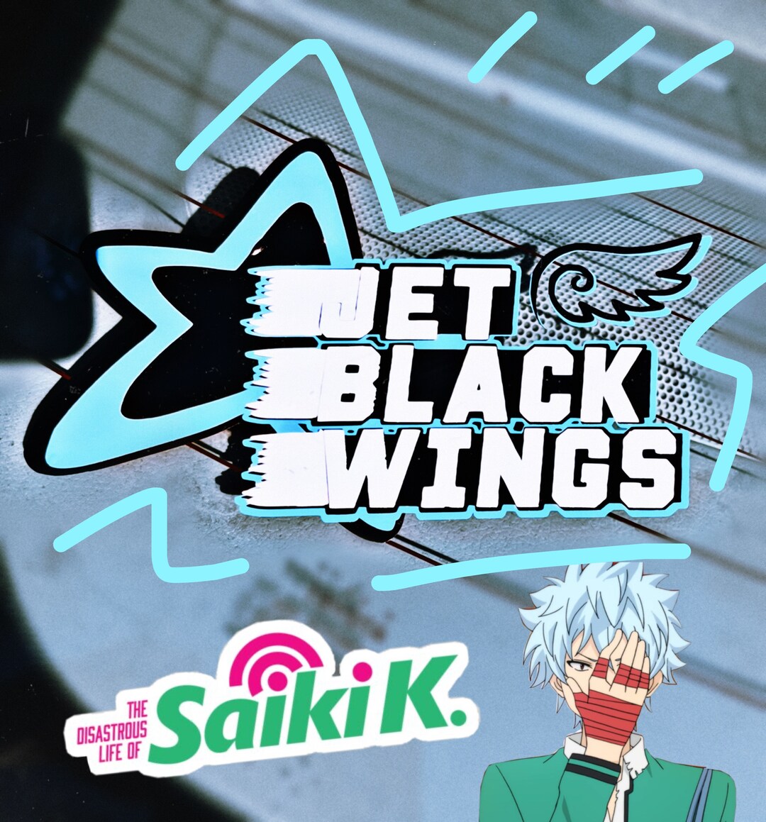 Saiki K Jet Black Wings Kaidou Shun Adhesive Decal Car Vinyl Cricut Etsy