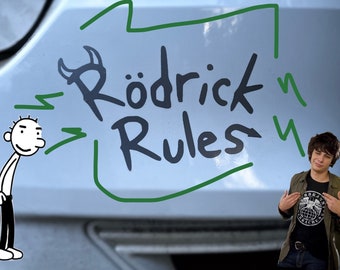 Pegatina de vinilo de Rodrick Rules Heffley de Diario de un chico en apuros