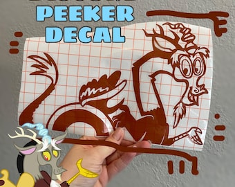 MLP Discord My Little Pony car sticker PEEKER vinyl decal equestria girls fan made merch permanent weather proof UV protectant waterproof