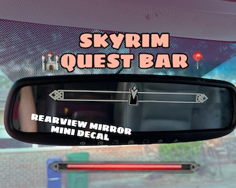 Skyrim navigation compass quest bar rearview mirror mini permanent sticker cricut vinyl car decal elder scrolls nerd medieval sticker