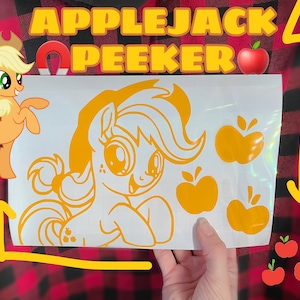 MLP Applejack My Little Pony mane equestria girls car sticker adhesive permanent cricut laptop decal orange black white