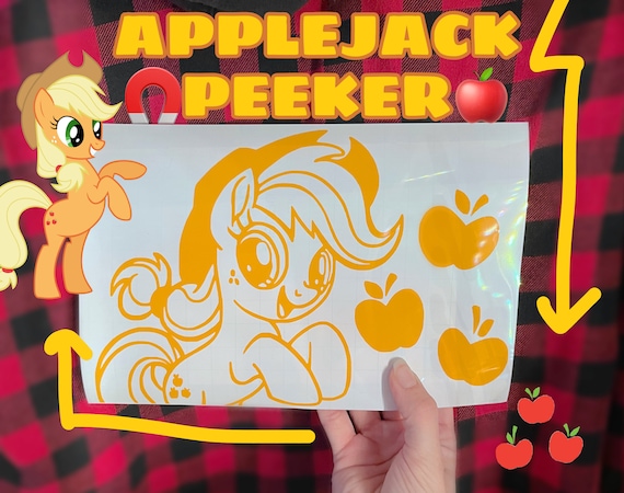 MLP Applejack My Little Pony mane equestria girls car sticker adhesive permanent cricut laptop decal orange black white
