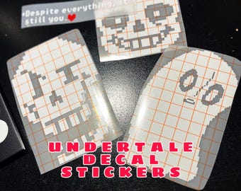 Calcomanías de vinilo de Undertale, Papyrus Sans Napstablook, Toby Fox, juego independiente, merchandising para fans, permanente, impermeable, para coche, portátil, botella de agua, Deltarune