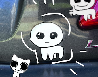 Vinilo adhesivo con diseño de criatura autista, en capas, para Cricut, blanco y negro.