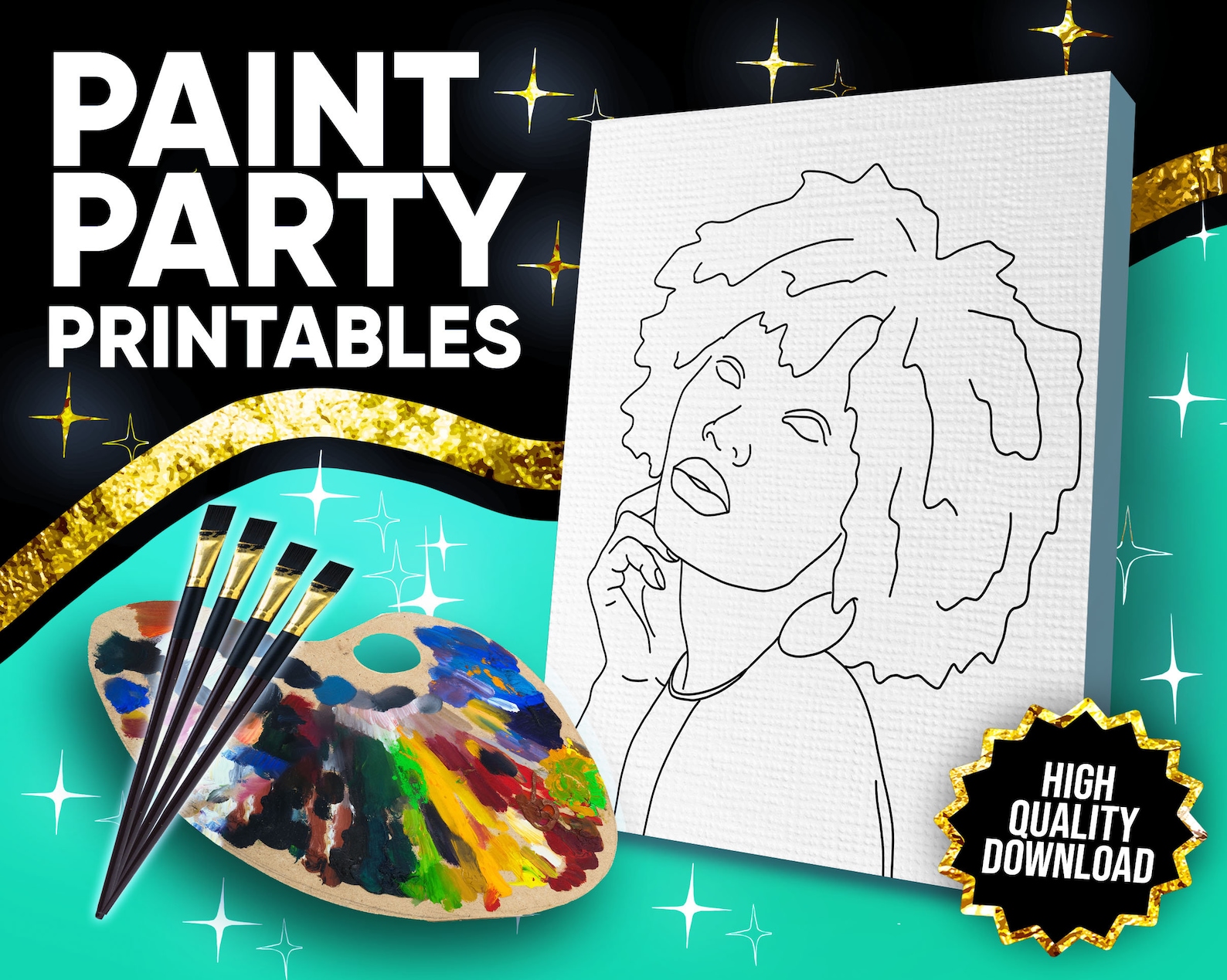 DIY Paint Party/ Predrawn /outline Canvas /adult Painting / Paint