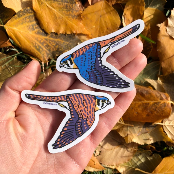 Set of 2 Midair Kestrel Pair | 3" Matte Vinyl Stickers