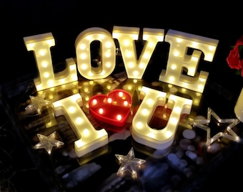 I LOVE U Marquee 9" LED Alphabet Letters & Numbers | Proposal | Wedding | Reception | Anniversary | Birthday | Valentine's | Decor | Home |