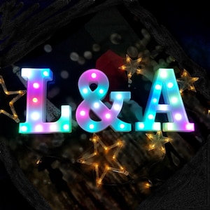 Marquee 9&quot; Multicolor LED Alphabet Letters & Numbers| Proposal | Wedding | Reception | Anniversary | Birthday | Decor| Home | Gift |