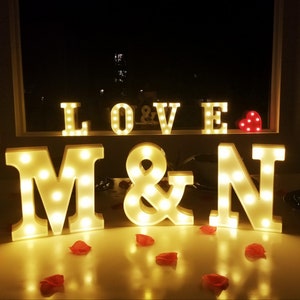 9" Marquee Alphabet Letters & Numbers | Warm White LED Lights | Sign | Proposal | Wedding | Anniversary | Valentine's | Birthday | Décor |