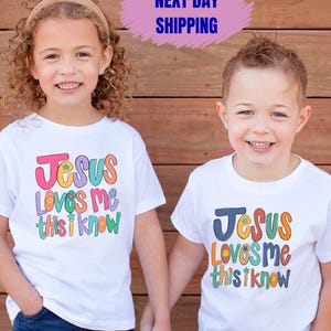 Jesus Loves Me This I Know Shirt, Kids Jesus T Shirt, Christian Kids Gift Tee, Jesus Toddler Apparel, Christian Gift For Kids