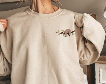 Funny Sloth Sweatshirt, Sloth Sweater, Cute Animal, Animal Lover Hoodıe, Funny Graphic Sweater, Adorable Animals Hoodie, Sloth Yoga Crewneck