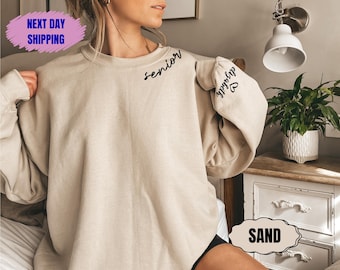 Custom Senior Sweatshirt, Custom Senior Hoodie, Minimalist Sweater, Minimalist Senior Gift, Senior 2024 Hoodie, Custom Love Crewneck