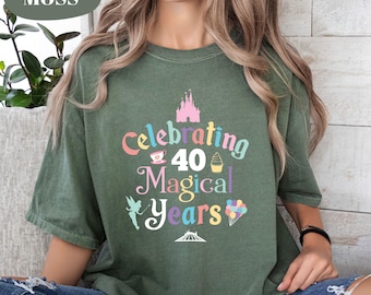 Colores Confortables® ¡Para cualquier edad! Camiseta de cumpleaños Disney "Años Mágicos", camiseta de cumpleaños Disney, cumpleaños Disney infantil, camiseta de viaje de cumpleaños Disney, regalo Disney