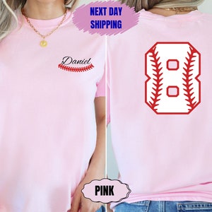Baseball Stitch T-Shirt, Custom Baseball Mom T Shirt, Baseball Number Shirt, Your Name Baseball Shirt, Baseball Season Shirt, Baseball Mom