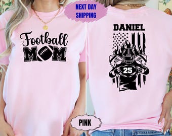 Camiseta personalizada para mamá de fútbol con nombre y número de niño, bonita camiseta de la temporada de fútbol, regalo para mamás amantes del fútbol.