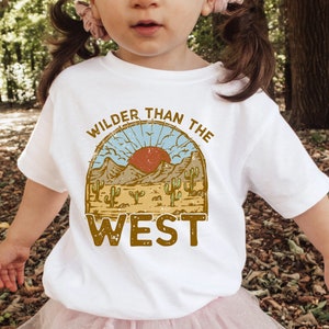 Wilder than the West Kids Retro Shirt, Retro Natural Infant, Toddler, Youth & Adult Tee, Toddler T-shirt, Cowboy Shirt