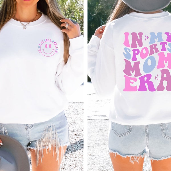 In My Sports Mom Era Sweatshirt, Sports Mom, Game Day Hoodie, Soccer Softball Basketball Football Baseball Mom Sweater, Trendy Mama Hoodie