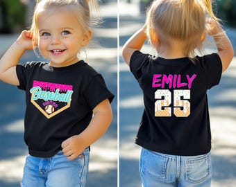 Baseball Sister Shirt, Personalized Drip Tball Tee, Custom Baseball Tee For Girls, Ice Cream Drip Youth Shirt, Sibling Game Day Outfit