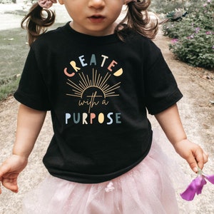Created With A Purpose Shirt, Jesus Tee, Christian Shirts for Kids, Kids Christian Shirt, Religious Shirt, Sunday School Outfit Shirt