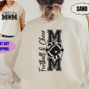 Cheer And Football Mom Shirt, Personalized Gift For Cheer Mom, Football Mom Shirt, Mom Of Both Custom Shirt, Cheer Football Mom Sweatshirt