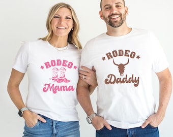 Rodeo Mama Shirt, Western Mama Shirt, Rodeo Shirts for Women, Pink Rodeo Shirt, Rodeo Daddy Shirt, Matching Birthday Shirts