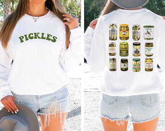 Vintage Canned Pickles Sweatshirt, Pickle Lovers Sweatshirt, Canning hot peppers, Refrigerator pickles, National Pickle Day Sweatshirt