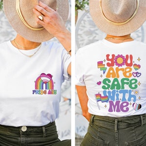 You Are Safe With Me Shirt, Pride Ally Shirt, Ally T Shirt, Shirt For Ally, Gay Pride Shirt, Pride Ally Rainbow, Gift For Pride Tee