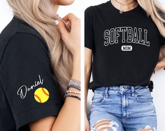 Camiseta personalizada para mamá de softbol, camiseta personalizada para mamá de softbol, camiseta personalizada para mamá de softbol