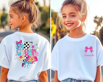 Camiseta de animadora con lazo Coquette: camiseta personalizada del equipo para niñas