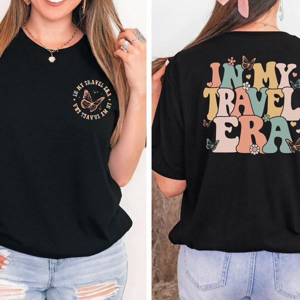 In My Travel Era Shirt, Cute Travel Shirt, Cute Butterfly, Retro Groovy Tee, Girls Trip Shirt, Airplane Tee, Travel Gifts, World Traveler