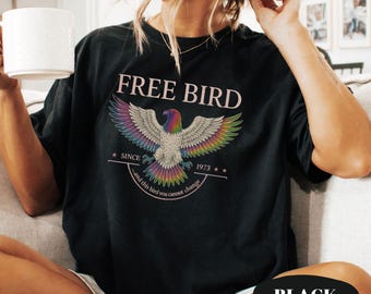 Free Bird Shirt, Comfort Colors Band Tee, Retro Rock Band Shirt, Vintage Music T-Shirt, Oversized Concert Tee, Old School Classic Rock Shirt
