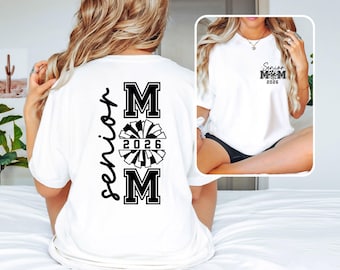 Senior Cheer Mom 2026 Shirt, Cheer Mom Gift, Class of 2026 Senior Cheer Mom Shirt for Game Day Cheer Mom, 2026 Cheerleader Senior 2026 Tee