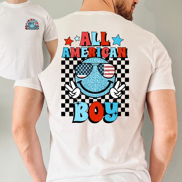 All American Boy T-shirt, America Retro Tee, 4th of July Kids Tee, Retro Natural Infant, Memorial Day T-Shirt, Gift for American Boy Clothes