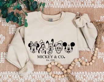 Mickey & Co 1928 Sweatshirt, Mickey and Friends Sweatshirt, Disney Sweatshirt, Mickey Sweatshirt, Disney Vacation Sweatshirt, Disney Hoodie