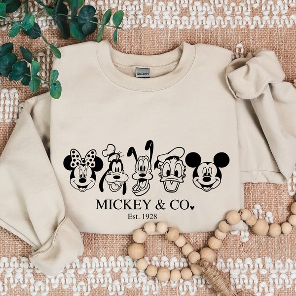 Mickey & Co 1928 Sweatshirt, Mickey and Friends Sweatshirt, Disney Sweatshirt, Mickey Sweatshirt, Disney Vacation Sweatshirt, Disney Hoodie