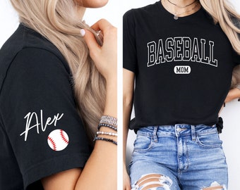Personalized Baseball Mom Shirt, Custom Baseball mom T Shirt, Customized Baseball Gifts, Baseball Mama Shirt, Baseball Mom Gifts