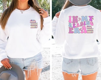 In My Reading Era Sweatshirt, Reading Hoodie, Retro Bookish Sweater, Book Lovers Gift, Book Reader Hoodie, Book Club Crewneck
