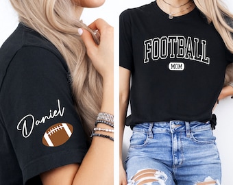 Custom Football Mom Shirt, Personalized Football Mom T Shirt, Customized Football Mom Gifts, Football Mama Tee, Football Mom Shirt, Football