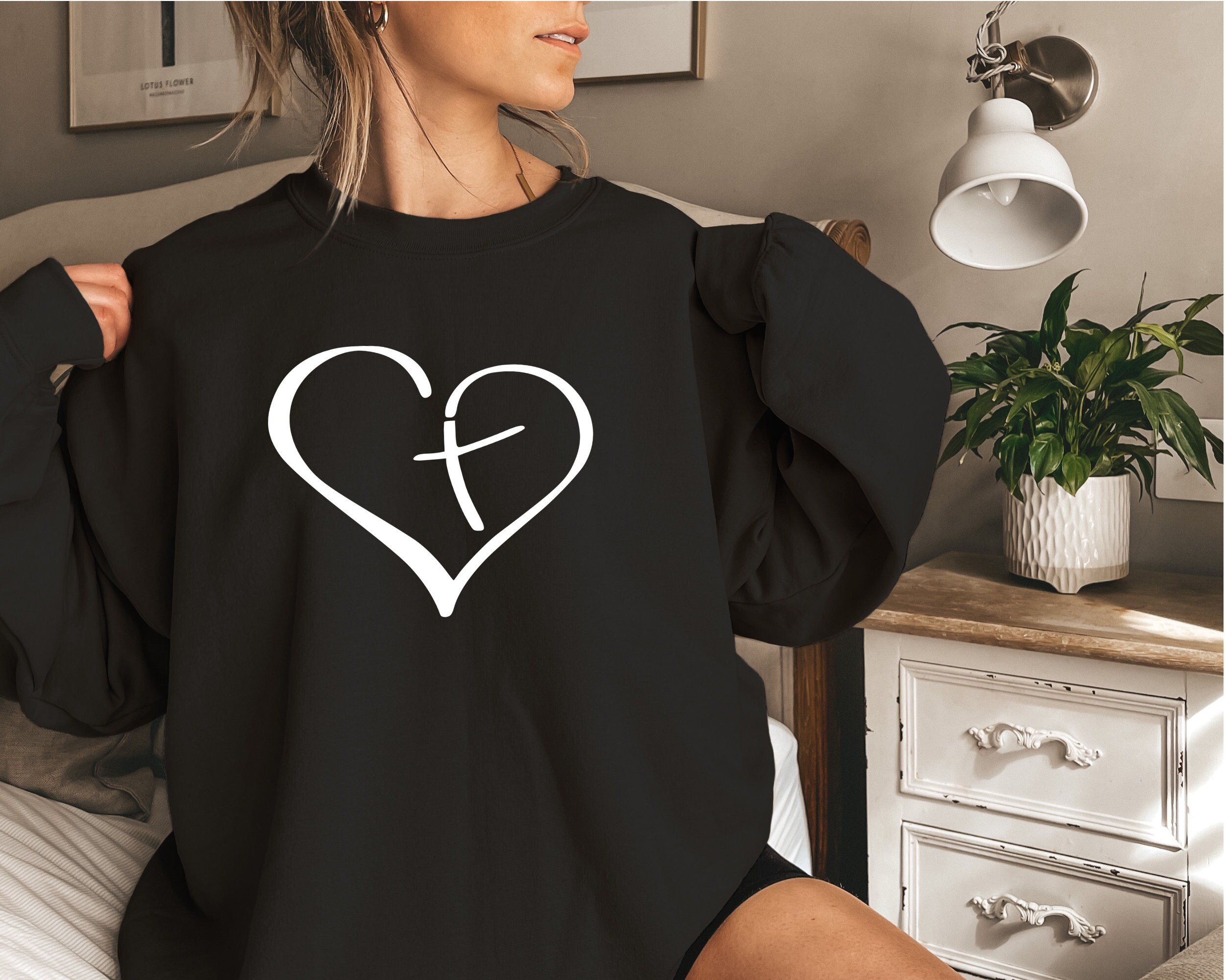 Christian Heart Sweatshirt, Religious Hoodie, Jesus Sweater, Faith ...