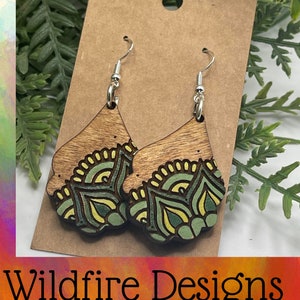 Boho Mandala Earring Svg File - Glowforge Ready - Laser Engrave Cut-----SVG ONLY----