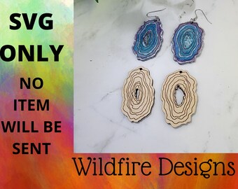 Agate Earring Svg File - Glowforge Ready - Laser Engrave Cut-----SVG ONLY----