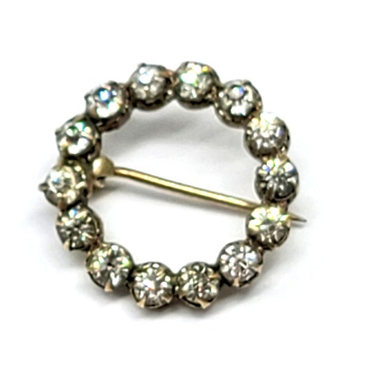 Tiny Round Sparkly Antique Paste C Claps Wreath P… - image 7