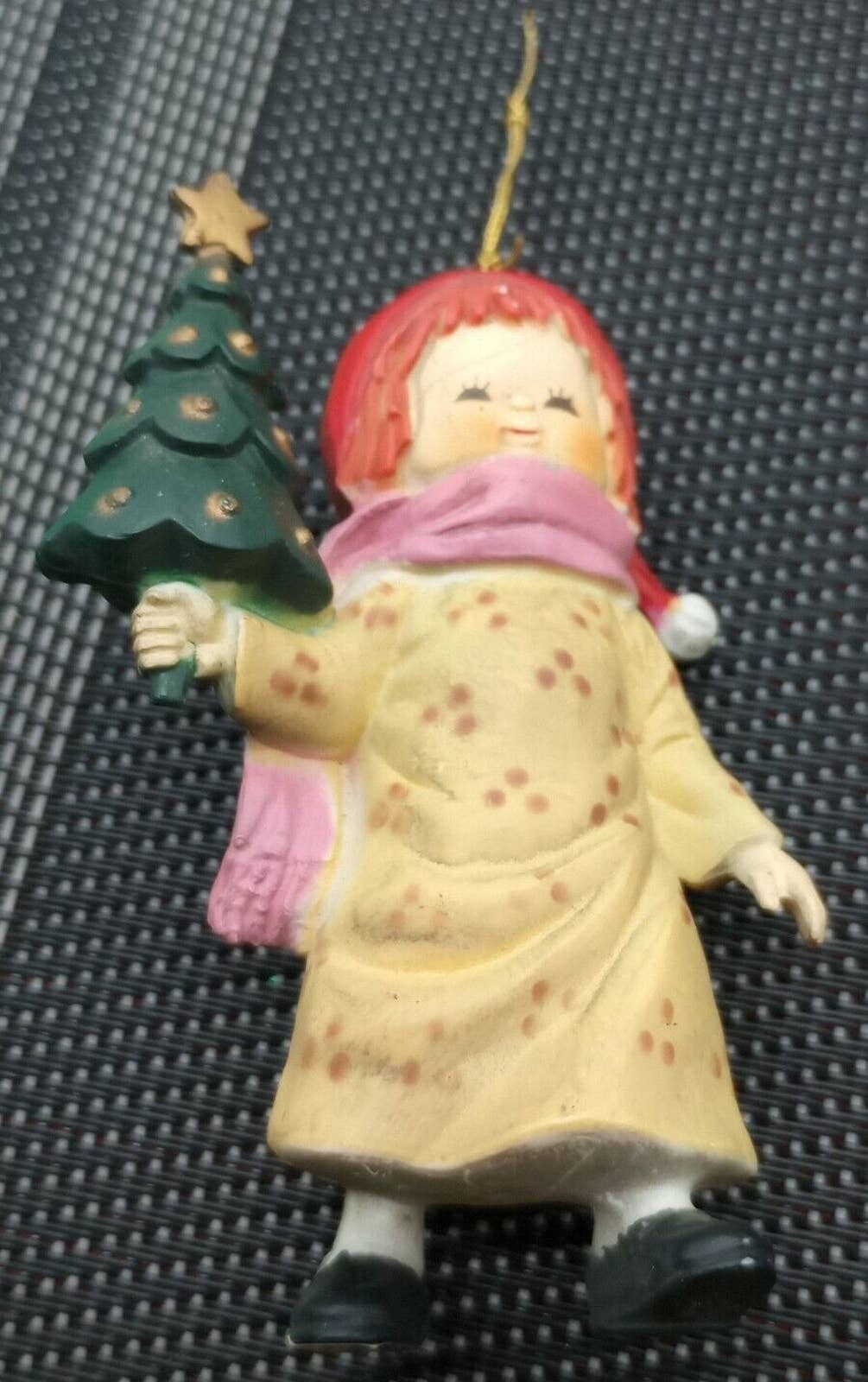 Vintage 80's Bradford Novelty Girl With Gown & Cap, Christmas Tree