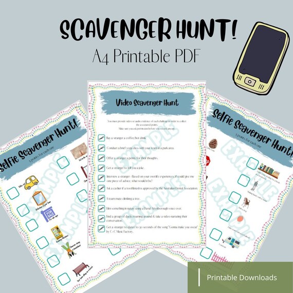 Phone Scavenger Hunt Selfie Scavenger Hunt Video Scavenger Etsy