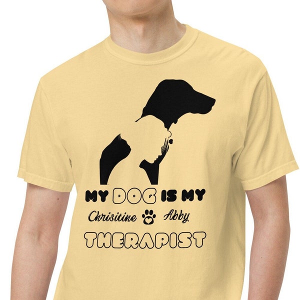 Comfort Colors Therapy Dog Shirt, Gift For Dog Lover, Therapy Animal Shirt, Therapy Dog Lover garment-dyed heavyweight t-shirt