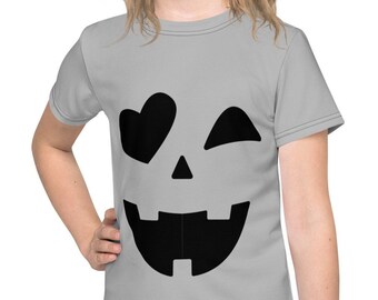 Camiseta infantil con cara de calabaza de Halloween