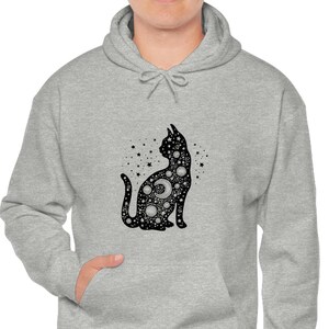 Black Cat Hoodie Green Eyed Cat Sweatshirt - Etsy