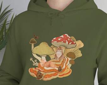 Cottagecore Katzen Hoodie: Naturliebhaber Unisex Sweatshirt