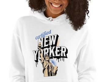 新品 ビッグ プリント NEW YORK CITY 自由の女神 NY パーカー NYC 自由の女神グラフィック ジップパーカー：ニューヨークギフト