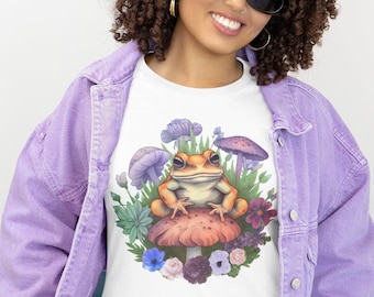 Comfort Colors Grodskjorta: Cottagecore Mushroom Botanical Tee